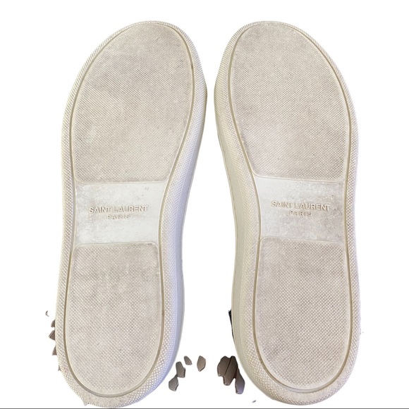 Saint Laurent Camo Suede Fringe-Detail High-Top Sneaker Sz. 7 - Picture 4 of 11